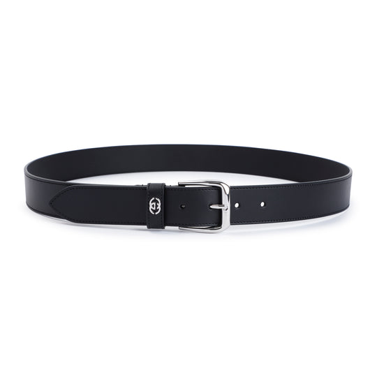 Black Leather Gg Belt