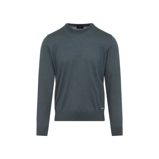 Green Crewneck Cashmere Sweater