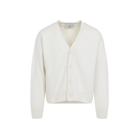 Ivory White Wool Adc Cardigan