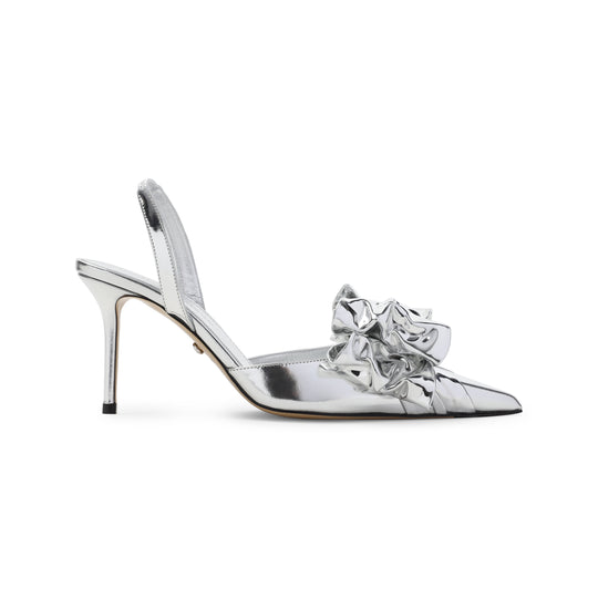 Silver Leather Le Cadeau Silver Wrapped Leather Pumps