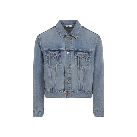 Light Indigo Blue Cotton Trucker Jacket