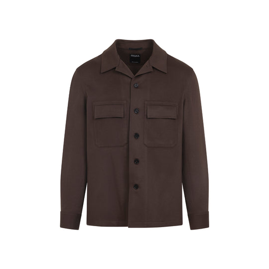 Medium Brown Cashmere Silk Overshirt