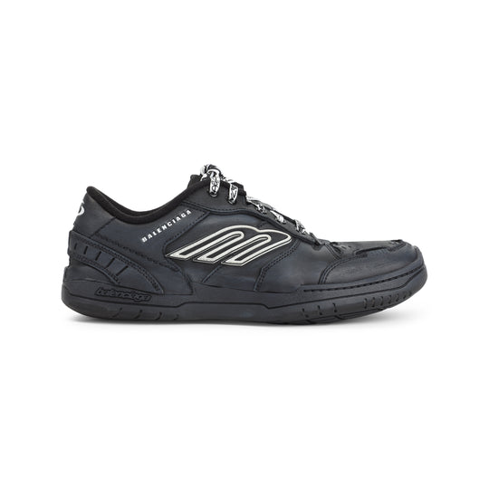 Black Bovine Leather Hamptons Sneakers