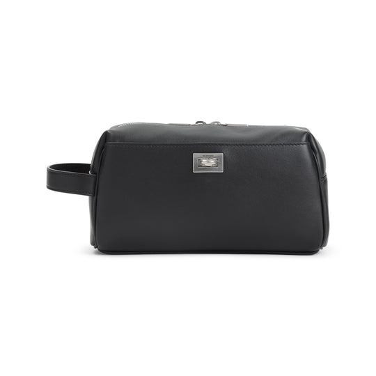 Black Leather Rodeo Toiletry Pouch