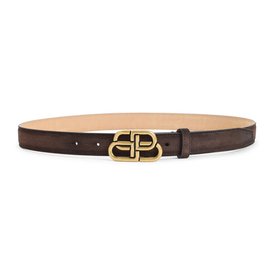 Light Espresso Brown Calf Leather Bb 25 Thin Belt