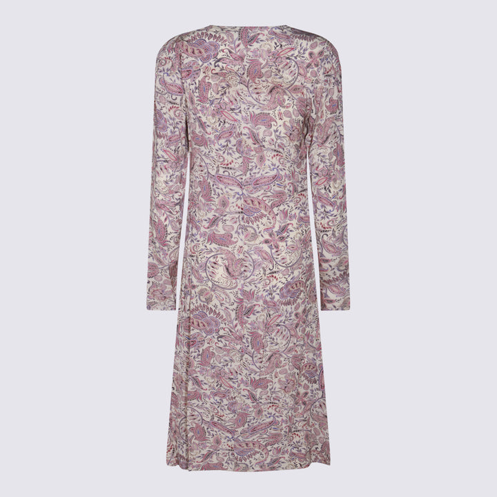 Marant Etoile Dresses - ECRU/PURPLE | 8a4343244e1049de87d7a167206028ecfa6e8ceb