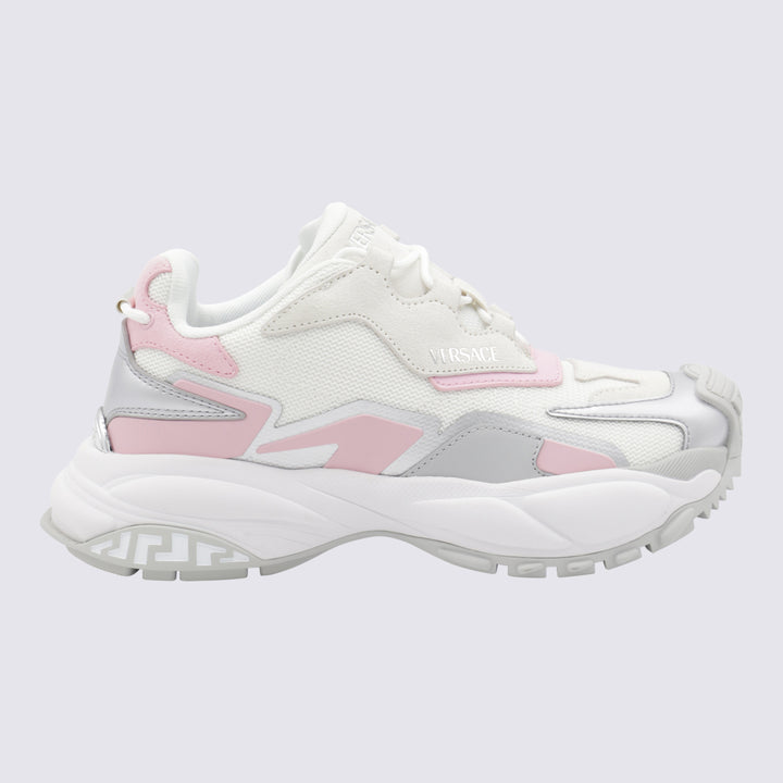 Versace Sneakers - WHITE/PASTEL PINK/SILVER | 675df7ef1553e117ac78e3eeebdc41359f066fe7