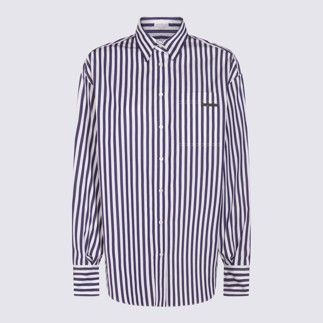Brunello Cucinelli Shirts - BIANCO/BLUE | fadc8364954e361d2306c46b07eebd4bdfd12eac
