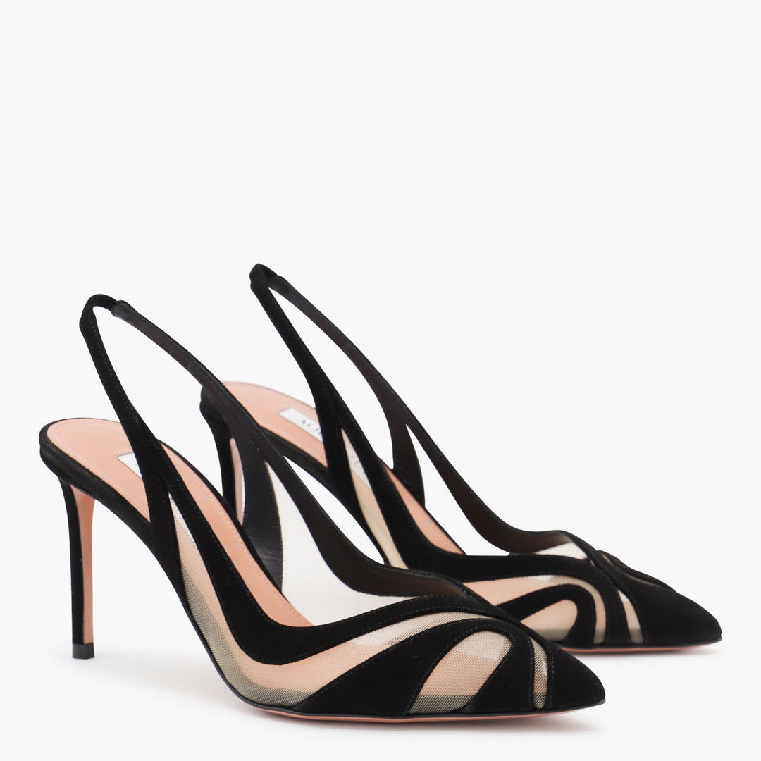 Aquazzura With Heel - Blacks and greys | 131a5a8b6ad6c27084c730fd3d4a56196259689a