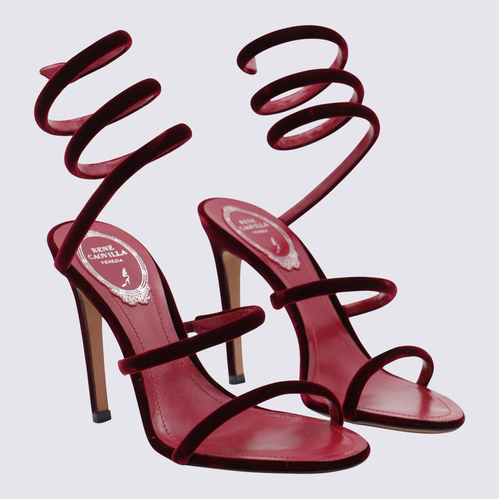 René Caovilla Sandals - RUBINO VELVET | a9d76b889e7db935a2fcaf99a19ffcab0074a319