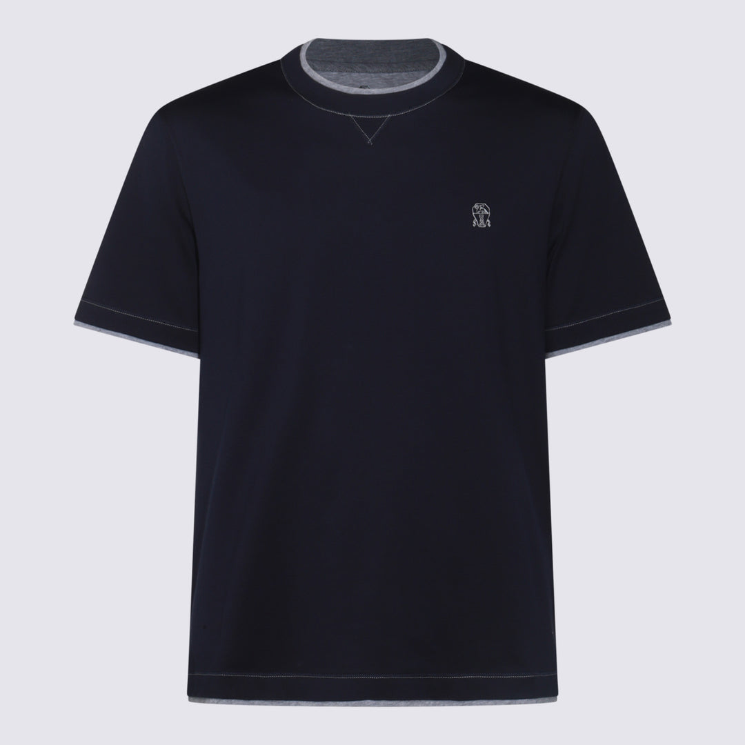 Brunello Cucinelli T-shirts and Polos - Blue and green | 7fea2d6f7e56261c8dc2c13703039c542d8e4a38