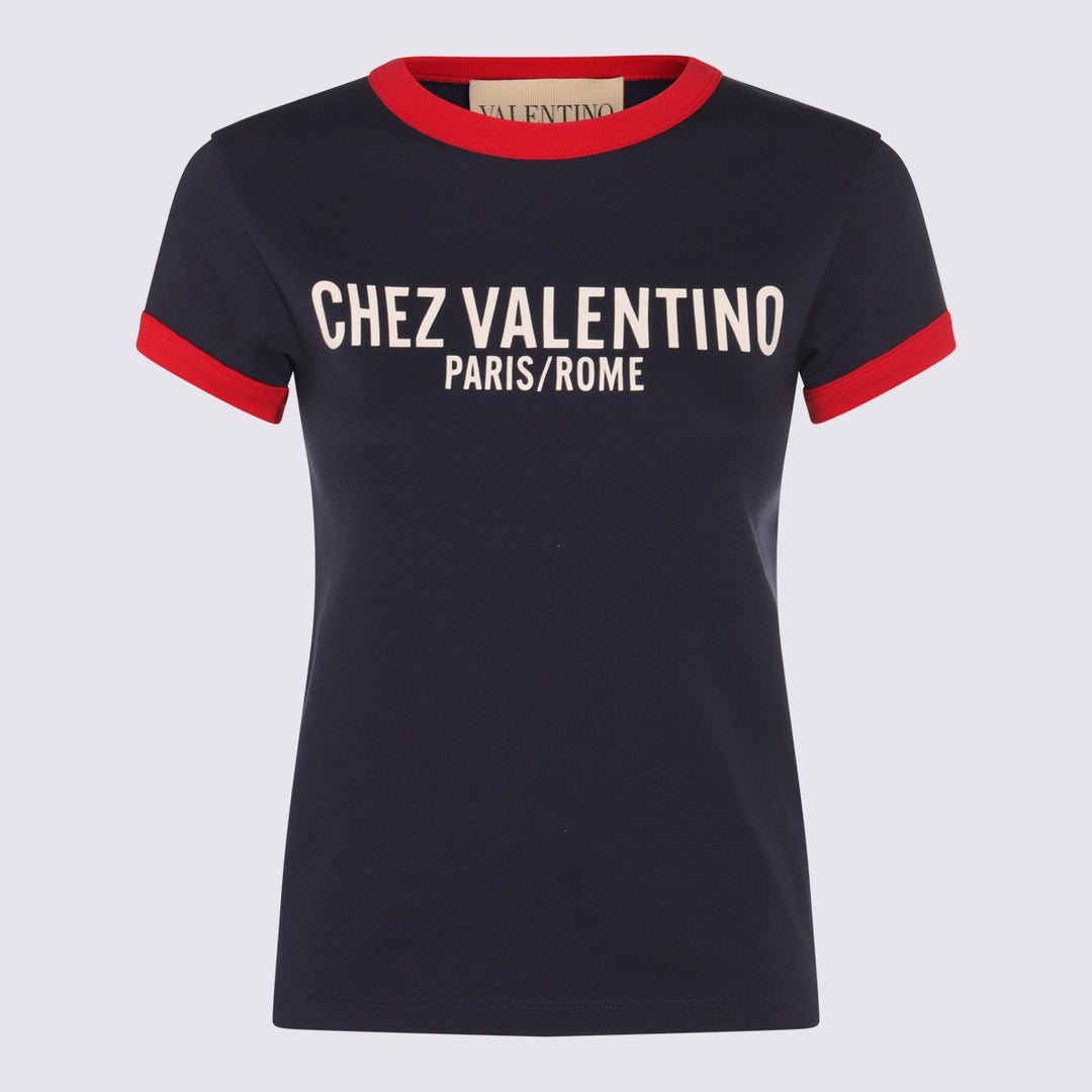 Valentino T-shirts and Polos - INDACO/PARIS/AVORIO | aa8f26b3fa4faf32b0187afe343fc063d97ca597