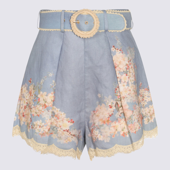 Zimmermann Shorts - TEAL BLUE BOTANICAL FLORAL | f69db6322ecfa50518d6871639fce1f2f2bd12cf