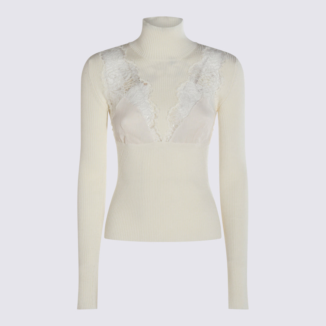 Blumarine Sweaters - WHITE PEARL | bcccf05b2fd37495fa8ce28aa05086850a30053a