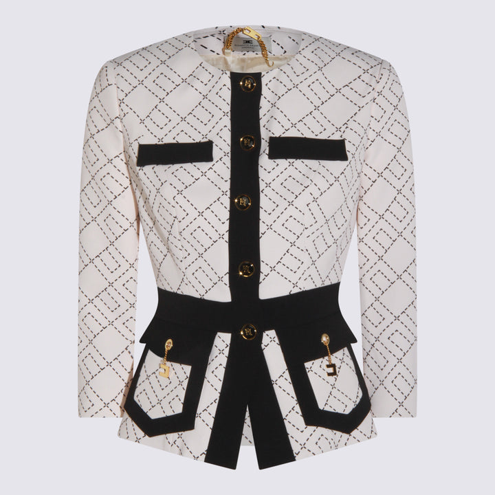 Elisabetta Franchi Jackets - MILK/NERO | 17a6f914fc8f2e0841671adc8a25054014cce62a