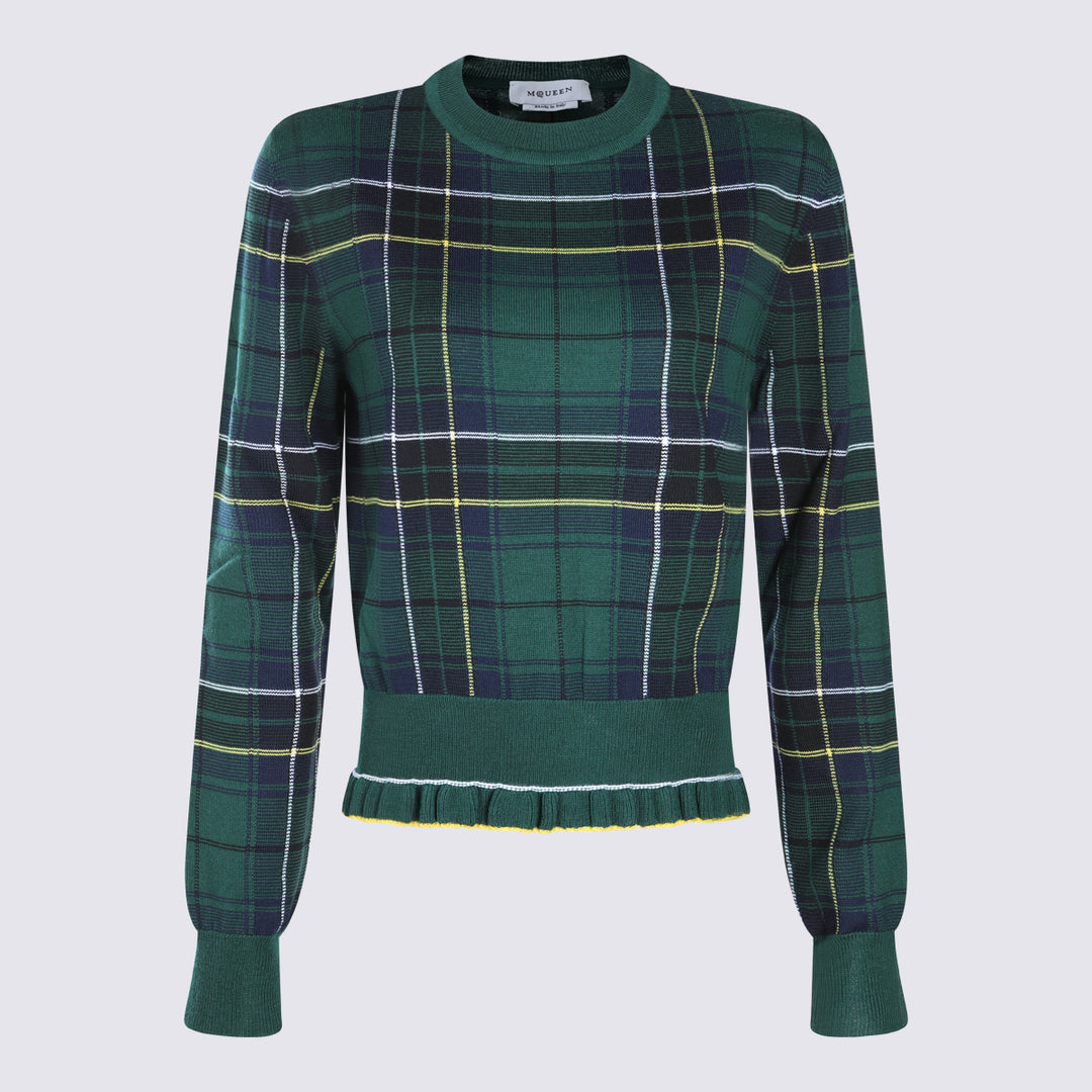 Alexander Mcqueen Sweaters - NAVY/GREEN/YELLOW | 33f9ffa4136f37b904dfa668da0ec651780b4ef9