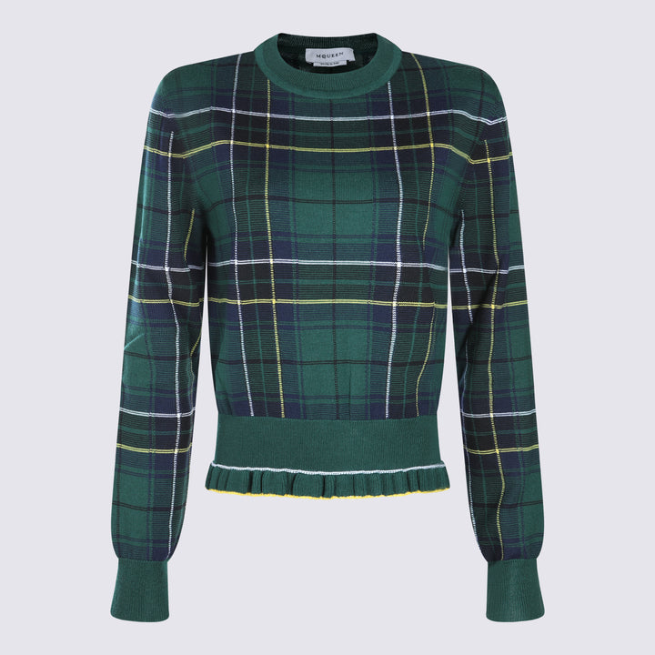 Alexander Mcqueen Sweaters - NAVY/GREEN/YELLOW | 33f9ffa4136f37b904dfa668da0ec651780b4ef9