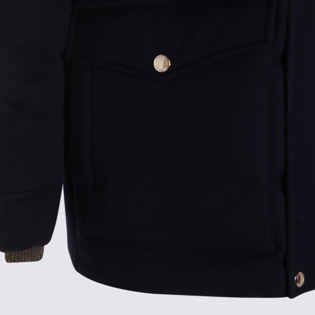 Brunello Cucinelli Coats - Blue and green | 7eee5a7954233bd068ad8424011b1224fe399731