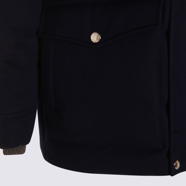 Brunello Cucinelli Coats - Blue and green | 7eee5a7954233bd068ad8424011b1224fe399731