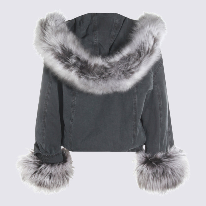 Blumarine Jackets - BLACK/LUNAR ROCK | 4a8e9c4c05c652f73a2c89d7fa60ff95dc055c9c