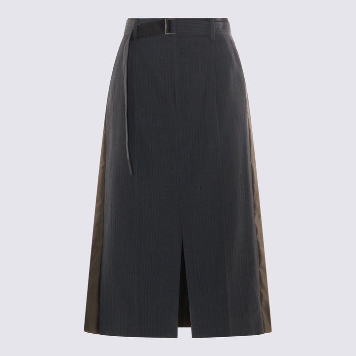 Sacai Skirts - GRAY/KHAKI | c9a926b555b93f9626801535a28db65e180739d3