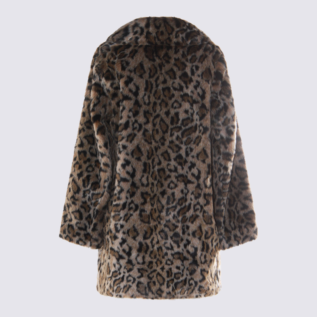 Twin-Set Coats - JACQ.ANIMALIER NERO/COFFEE | 90de8c68fe3e097eadfc341a48176ebe2761e581