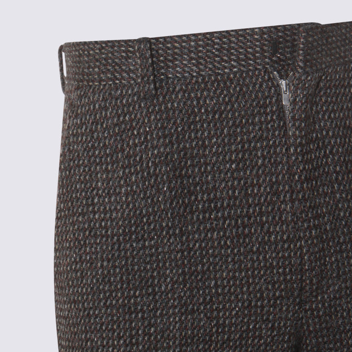 Auralee Trousers - GRAY BROWN HAIRLINE | f467a5cd95651dac9ff19e9af1dfe285e819f0a7