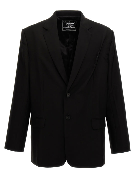Pinched Logo Blazer Nero