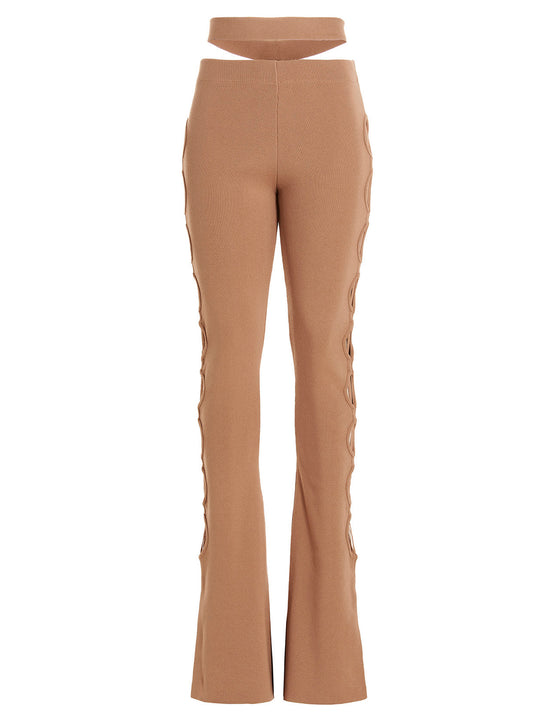 Cut Out With Lacing Pantaloni Beige