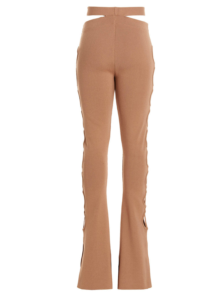 AndreĀDamo	 Cut Out  With Lacing Pantaloni - Beige | aacc94018e6d610366d59df0999b661dd5d69fee