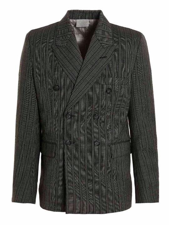 Tonal Double Breasted Tailored Blazer Nero