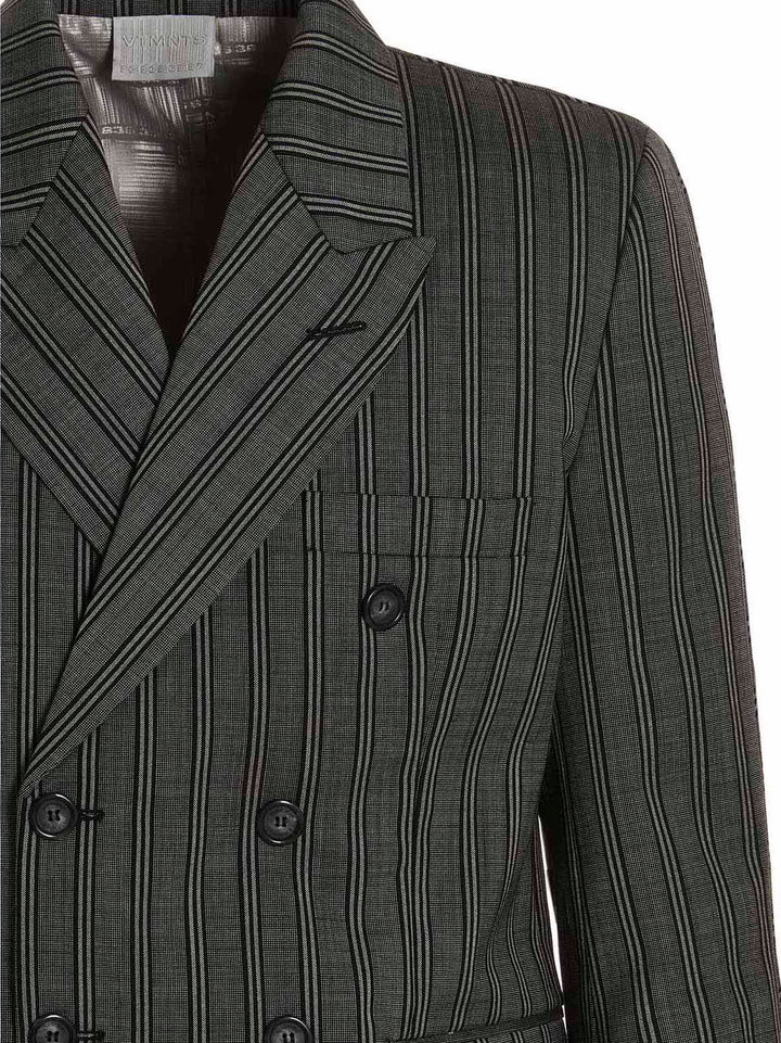 Vtmnts Tonal Double Breasted Tailored Blazer - Nero | 78bd04a03716628923c4bd66aa37d043bcc5a4c4