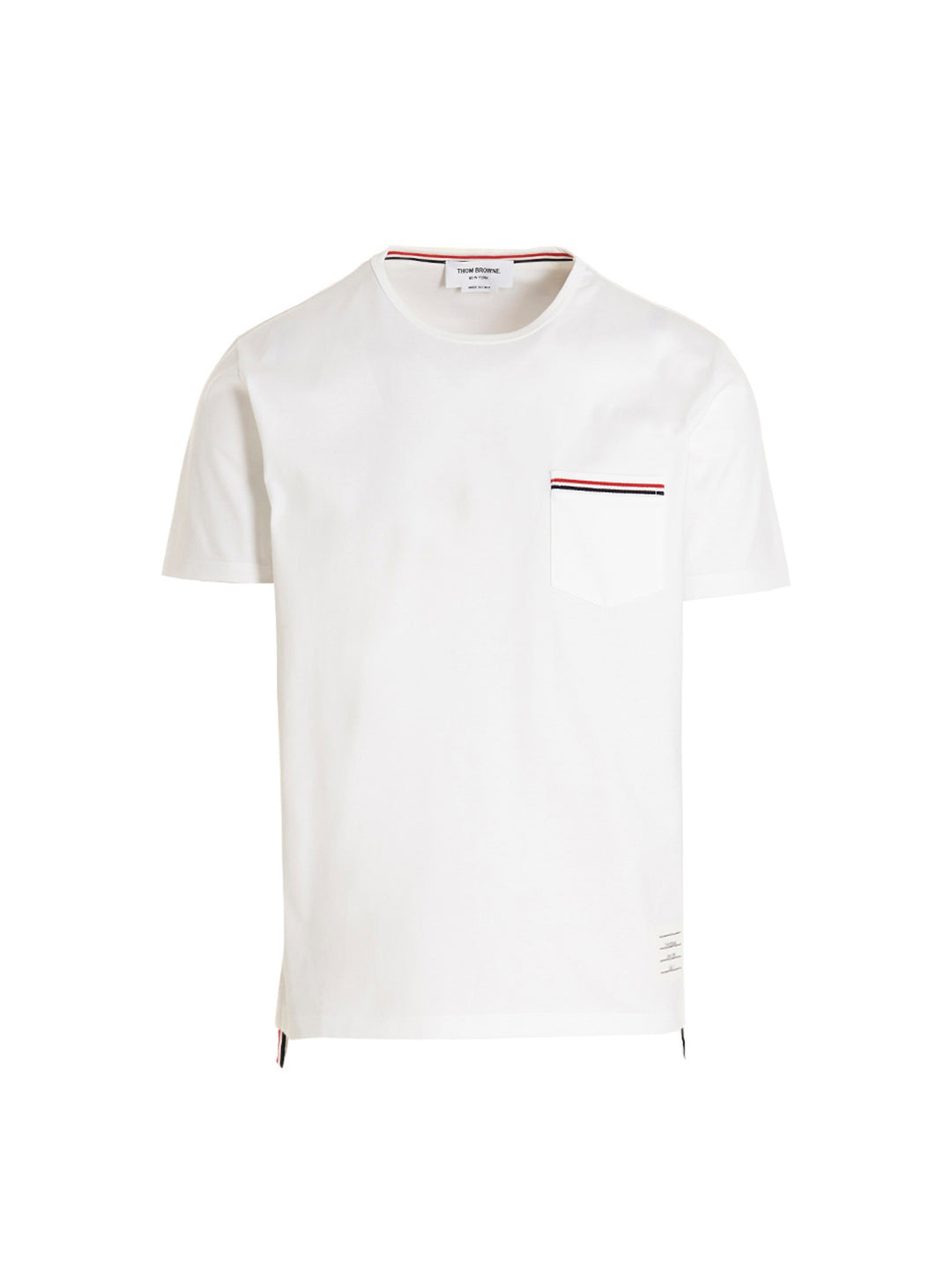 Thom Browne Logo Band Jersey T shirt - Bianco | 0b8cd2b4473e824ed53f1c48b40972d59207a18a