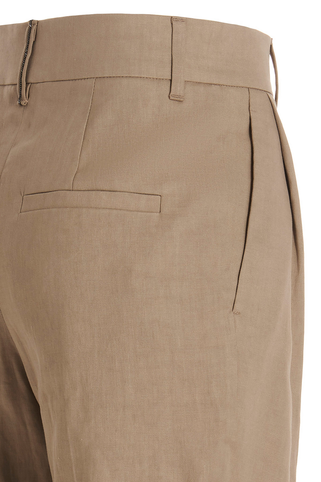 Linen Blend Trousers Pantaloni Beige