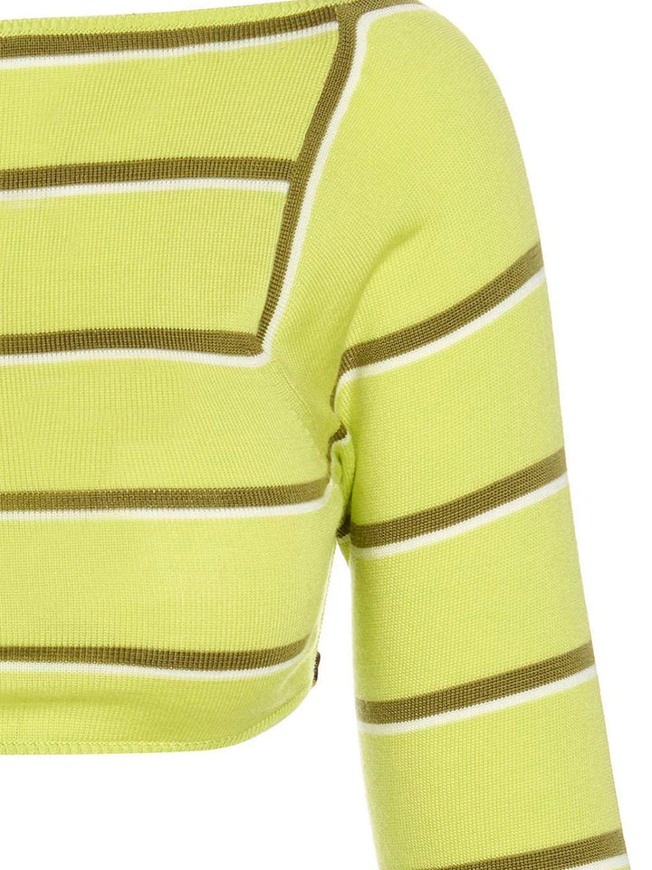 Emilio Pucci Cut-Out Cropped Sweater Maglioni - Verde | 8c711e6ab0a936989a9fb3ed51b16ede79c93925
