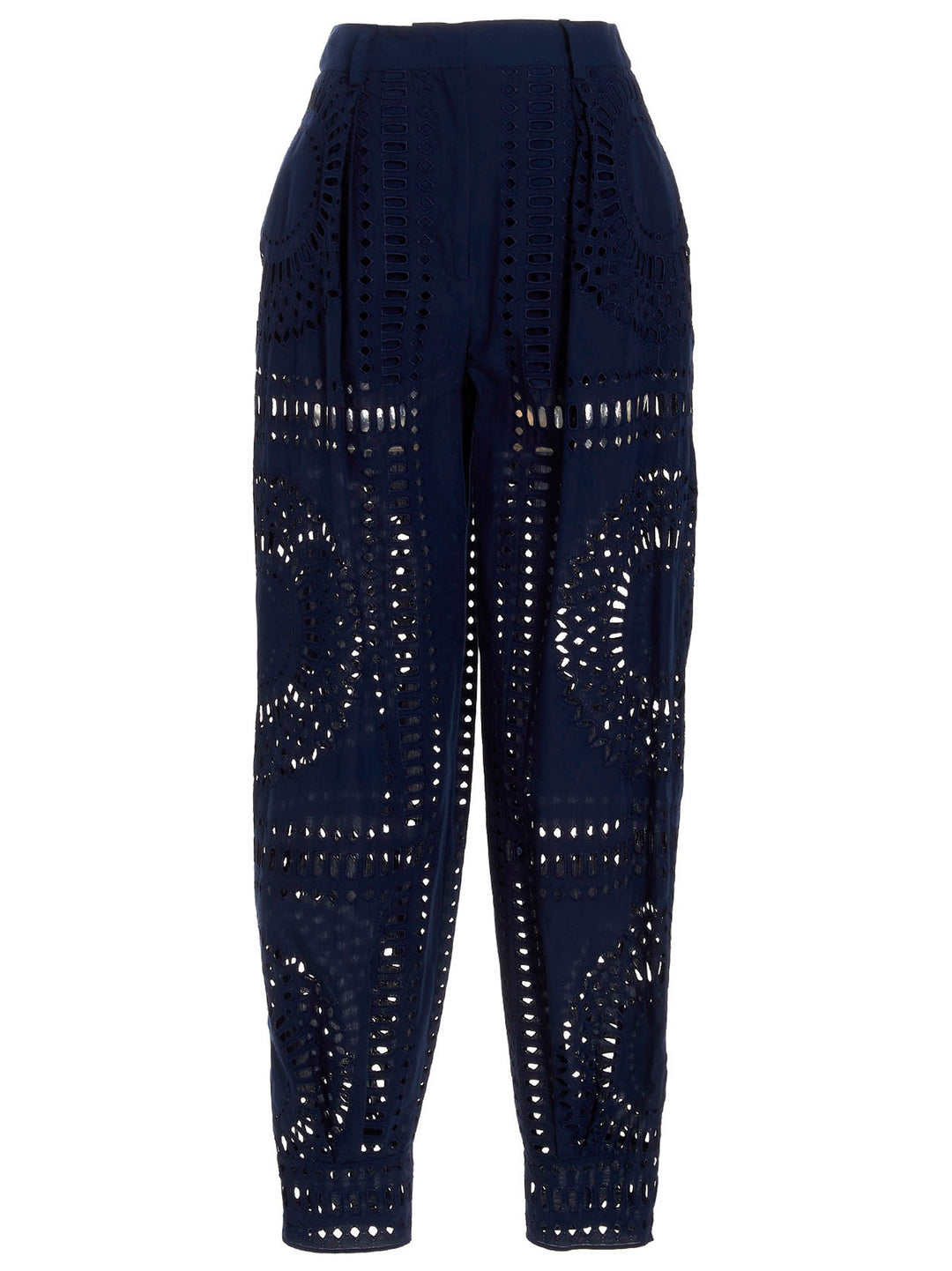 Alberta Ferretti Embroidered Cotton Pantaloni - Blu | cff9d1e6e692e5f4334d3ffe7fbbe6a3dff8c086