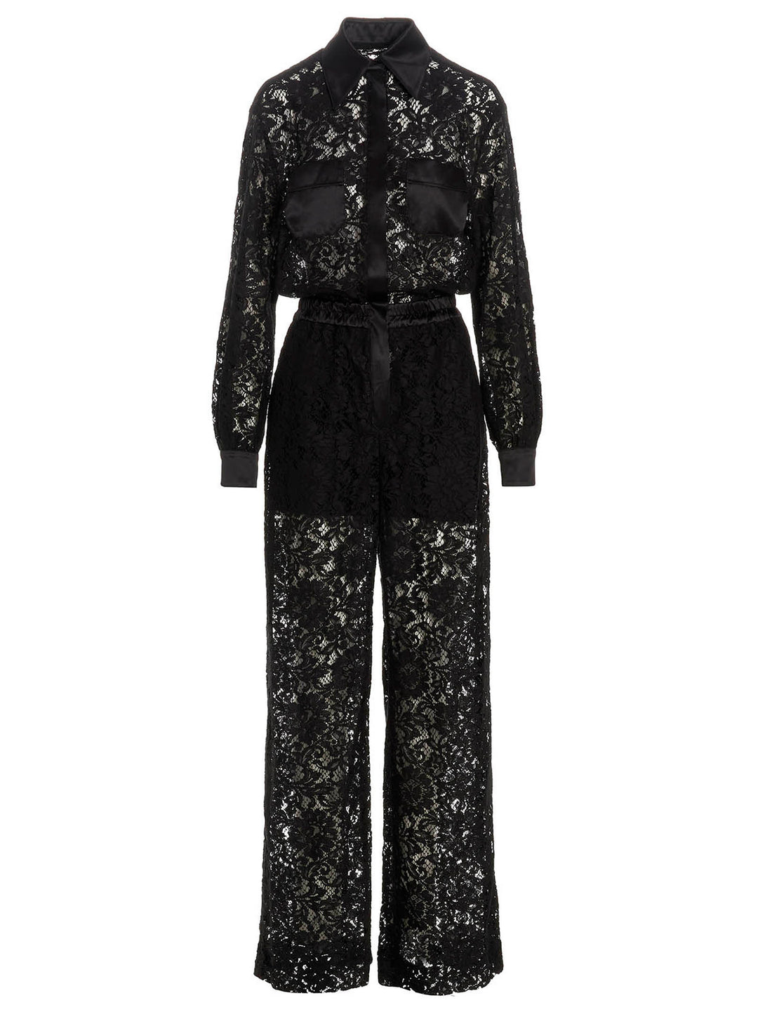 Dolce & Gabbana Cord Lace One-Length Bodysuit Tute Intere - Nero | 8587f0df273408468da864735f460b7379d0e1bf