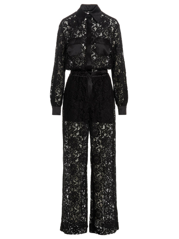 Cord Lace One-Length Bodysuit Tute Intere Nero