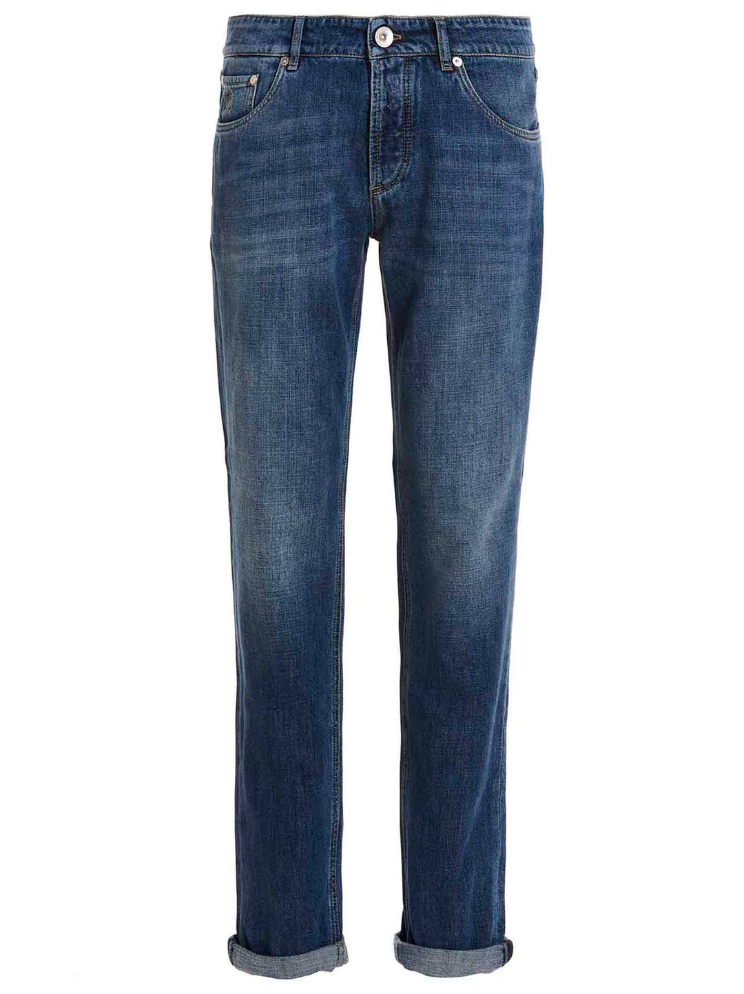 Stone Wash Denim Jeans Blu