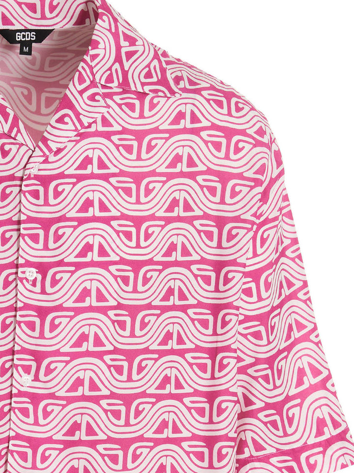 Gcds Waved Logo Camicie - Fucsia | a216160aee313c83eb619683316c260edcae2a65