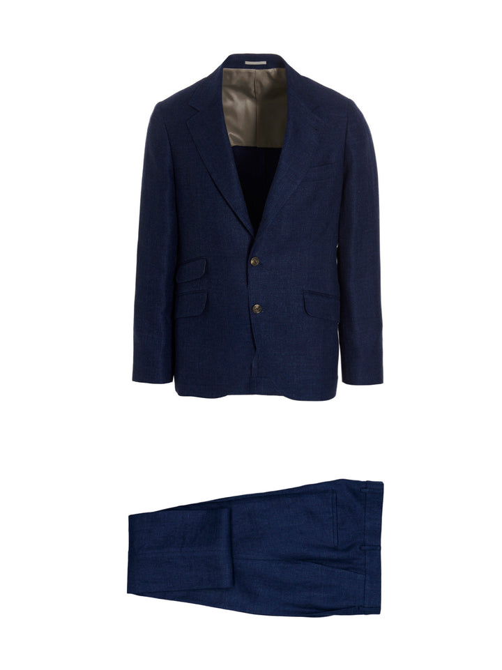 Linen Blend Suit Completi Blu