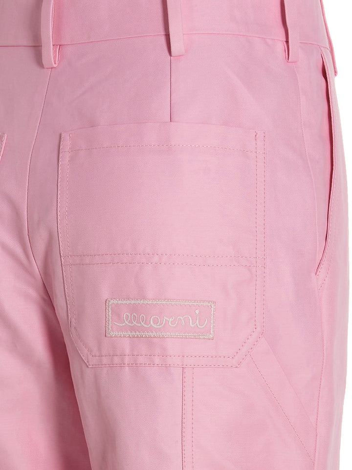 Marni Logo Embroidery Pantaloni - Rosa | 99e4e4dd72a9181dd9d482929bd89dcd584e934b