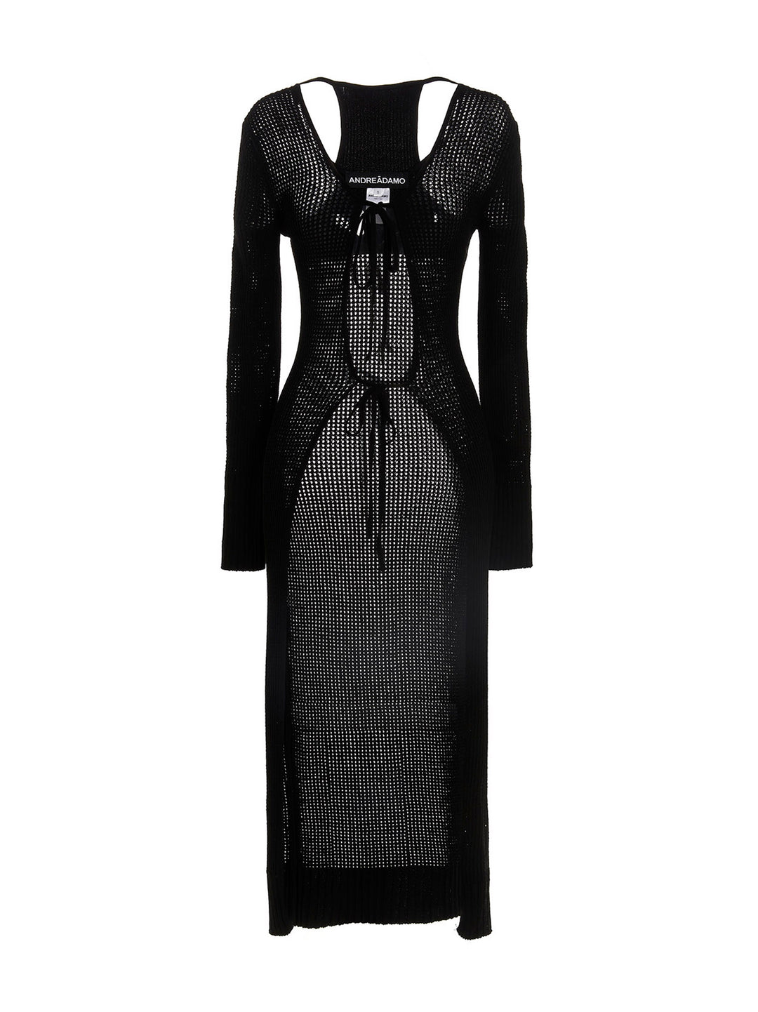 AndreĀDamo	 Openwork Long Cardigan Maglioni - Nero | e9e80aed76f420b639748a315ffee5b94a3738d8