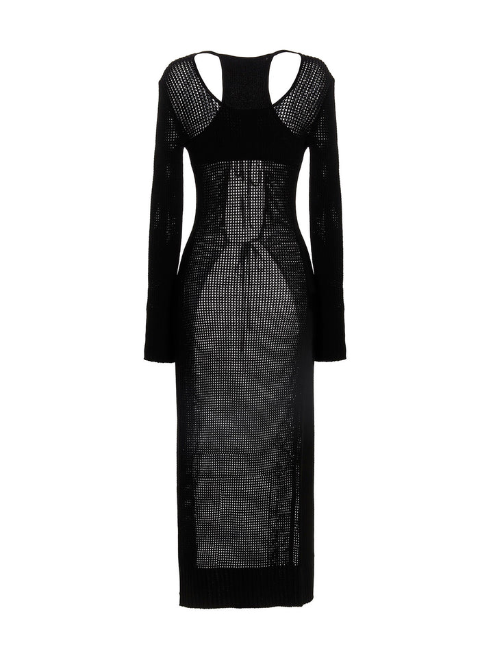 AndreĀDamo	 Openwork Long Cardigan Maglioni - Nero | 867fd748e91da0fa8819bad19ce6d0cb7c0a9bce