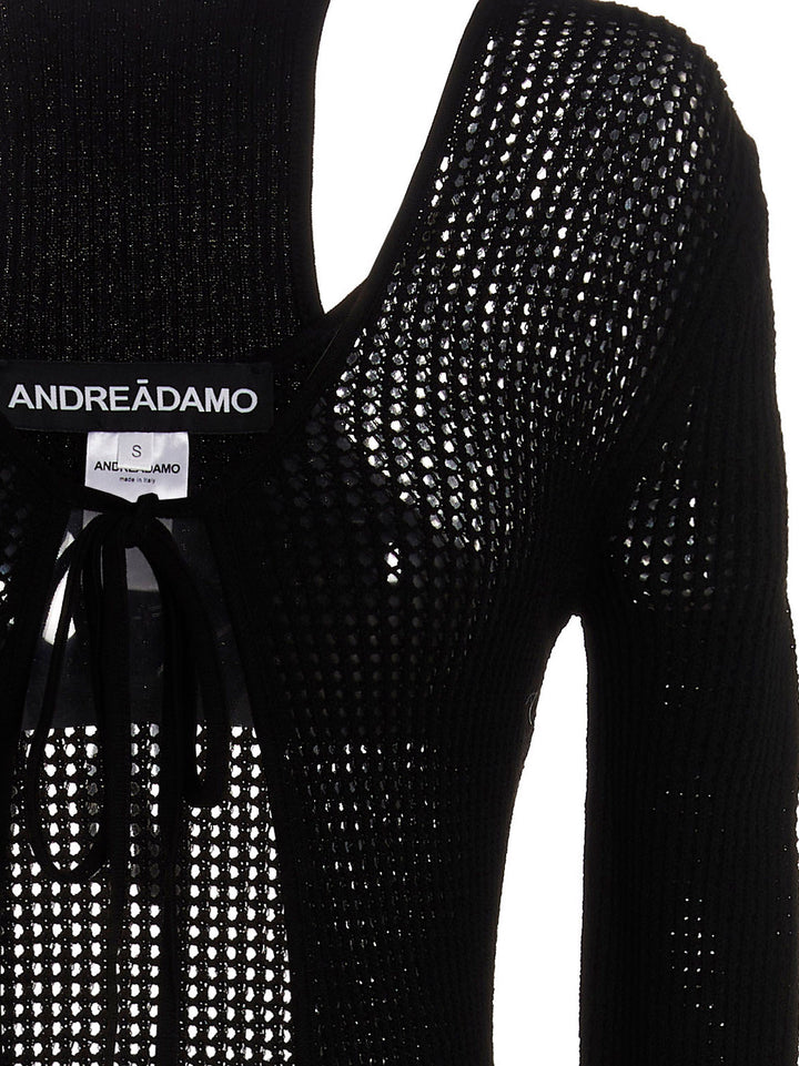 AndreĀDamo	 Openwork Long Cardigan Maglioni - Nero | 561747595d2af0f63c51eba10f1d02817649cda3