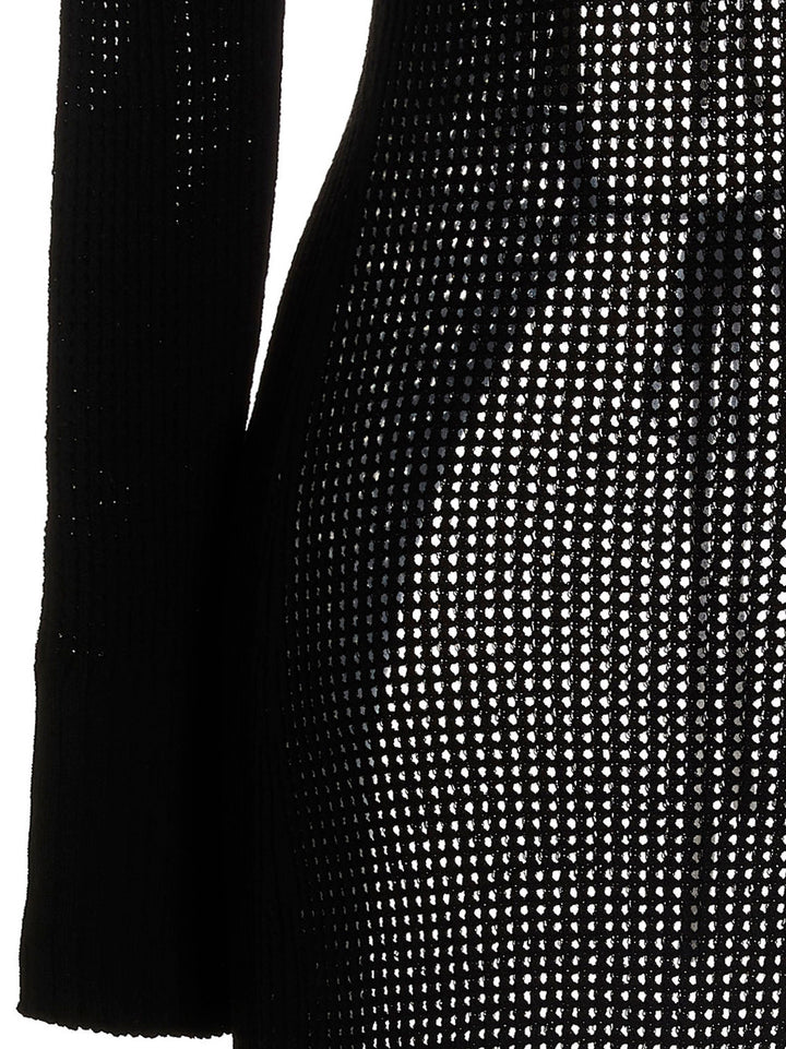 AndreĀDamo	 Openwork Long Cardigan Maglioni - Nero | 0722a5a830978eff4c2fb433bf95a622f9ad36fc