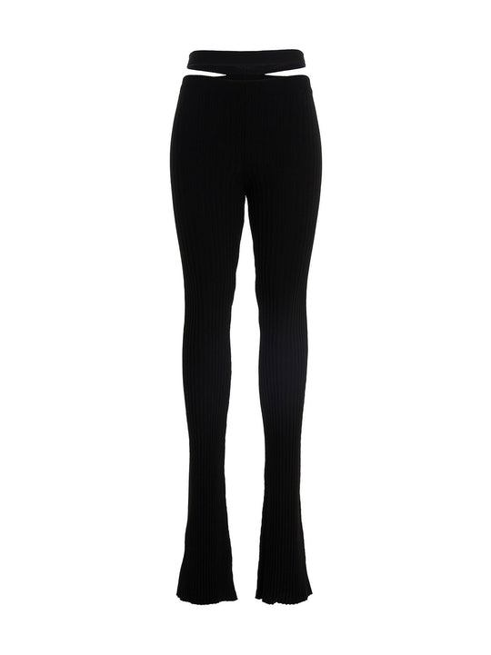 Ribbed Flared Trousers Pantaloni Nero