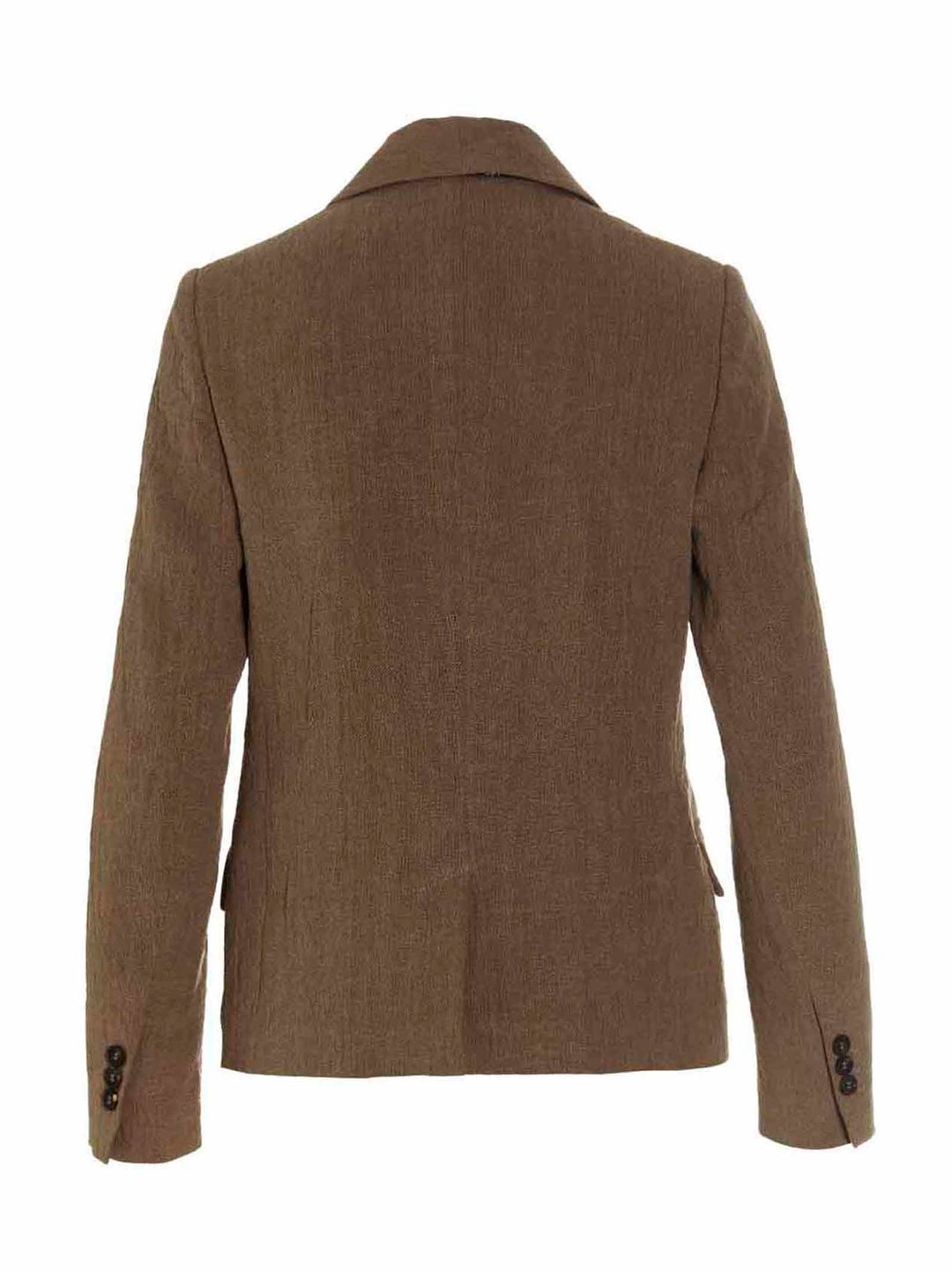 Linen Single Breast Blazer Jacket Giacche Marrone