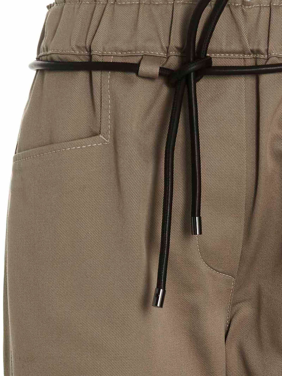 Leather Belt Pantaloni Beige