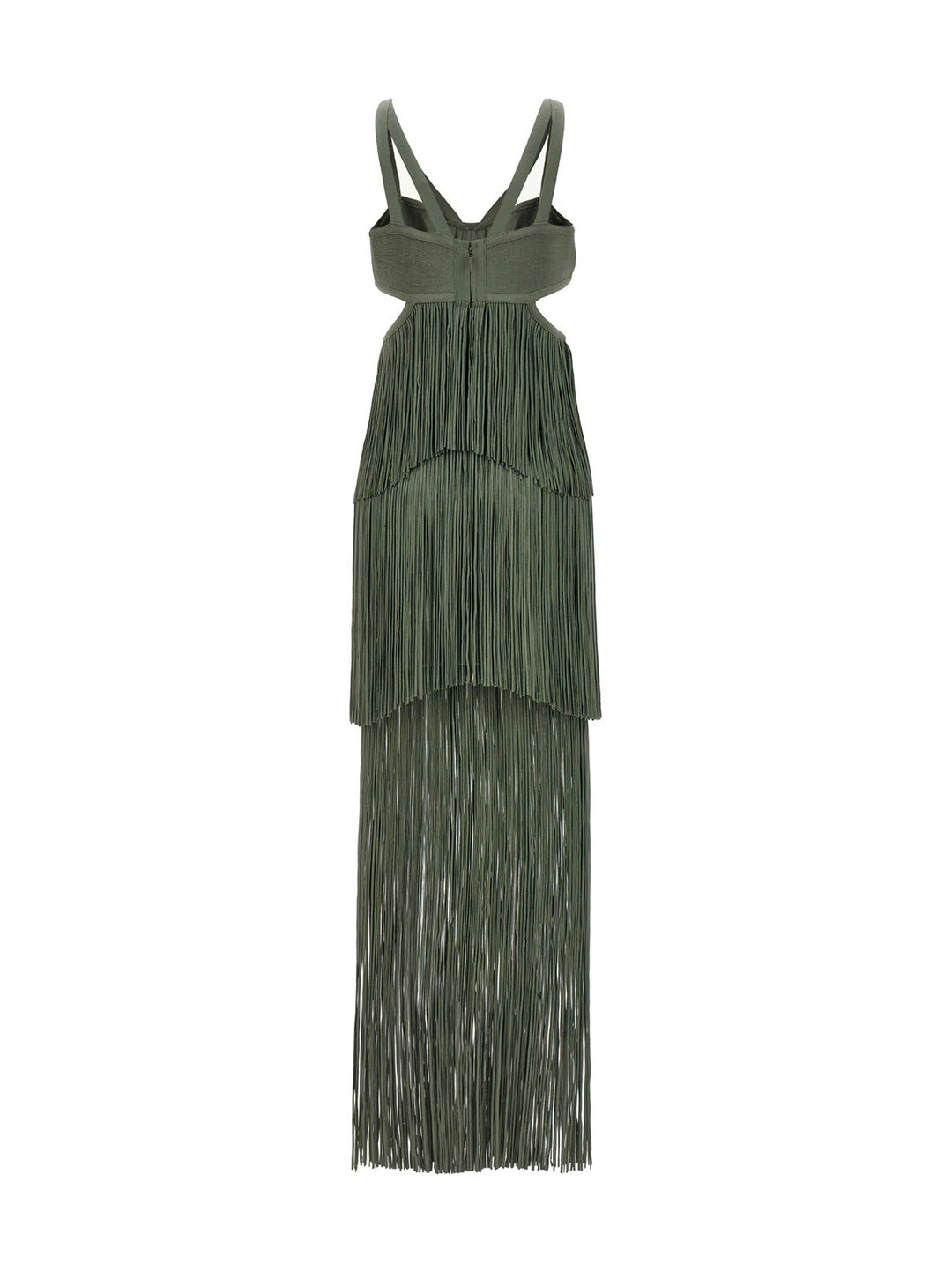 Herve Leger Strappy Tiered Fringe Abiti - Verde | f462ee61f4a6c00e4a36713f94a0ecec9a31ec5a